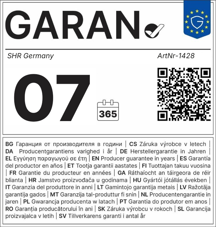 Offizielles EU GARAN Garantielabel