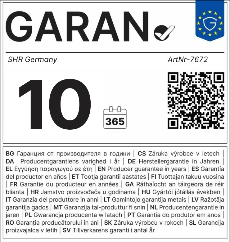Offizielles EU GARAN Garantielabel